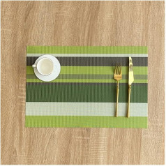 Wltysm Paklājiņi 2 gab PVC placemat Mazgājams placematsDining table imitation linen mat neslīdošs placemat komplekts kauss coaster virtuves piederumi (krāsa: 014, izmērs: 45CM X 30CM_2PCS)