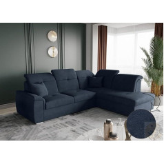 Lenart FRIDERIK-EU Kampinė sofa su miego funkcija ir lovos dėže [Right - Dark Blue] Svetainės baldai, Sofos ir sofos, Kampinė sofa, Kampinė sofa su miego funkcija, Sofa lova su lovos dėže