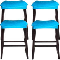 Bifaunvogel Taisnstūris Bar Stool Cover komplekts 4 Velvet Stretch Counter Height Bar Stool Slipcover Seat Protector Backless Peacock Blue