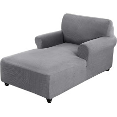 Gamukai Garāks roku krēsls, Stretch Sofa Slipcover dzīvojamās istabas divvietīgajam roku atpūtas krēslam Mēbeļu aizsargs guļamistabai Mazgājamā mašīnā (gaiši pelēks)