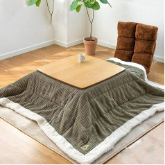 WBJLG Tatami apsildāms kafijas galdiņš, Kotatsu japāņu plīts galds, sildīšanas galds Tatami gultai, 4 komplekti, ieskaitot zaļo svītru segu/ad/apkures/galdu