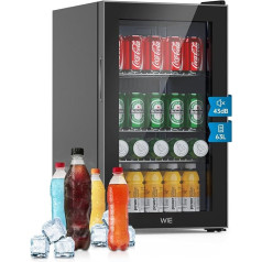 WIE Mini Kühlschrank Getränkekekühlschrank 63 litri ar dubulto glastūru un vertikālo stiprinājumu iekštelpu āra Klein Bierkühlschrank Leise für Soda/Bier/Wine,perfekt für Zuhause/Küche/Bar/Büro