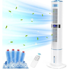 Air Conditioning Mobile Air Conditioner Tower Fan Air Cooler with Water Cooling Air Conditioner Without Exhaust Hose 65 W Fan Evaporative Cooler 24 Hours Timer 4 Modes with 4 L Water Tank Remote