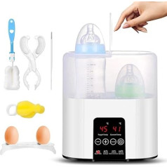 Bizcasa 4-in-1 Bottle Warmer, Baby Bottle Warmer for Baby Bottles, Baby Steriliser for Baby Bottles, Baby Food Warmer, Quick Heating, Defrosting and Keeping Warm with LCD Display (White)
