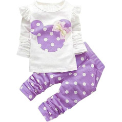 Cute Toddler Clothes Set Girls Long Sleeve T-Shirt and Pants 2 Piece Outfit