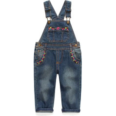 KIDSCOOL SPACE Baby & Little Boys/Girls Blue Denim Dungarees Jeans Trousers