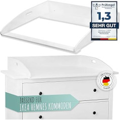 WOLKENGLÜCK® Changing Mat for IKEA Hemnes Chest of Drawers [88 x 75 x 13 cm] - High-Quality Hemnes Changing Mat with Safety Attachment - 100% Tilt-Proof Changing Table Top - Hemnes Chest of Drawers