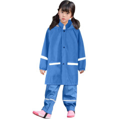 Kobilee Softshell Suit Kids, divu gabalu cepure Brim paplašināšanas lietus pārklājs elpojošs ūdensnecaurlaidīgs vēja necaurlaidīgs lietus uzvalks komplekts ar kapuci lietus jaka 2 gab lietus pončo Unisex lietus jakas bērniem