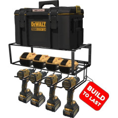 Elektroinstrumentu organizators, 120 lb noliktava, bezkontakta sienas stiprinājums, akumulatora urbjmašīnas turētājs, komunālo piederumu plauktu turētājs Dewalt Milwaukee uzglabāšanai Ziemassvētki, tēvs, dāvanas, vīrs, garāža, darbnīca