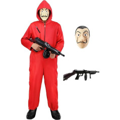 Unisex Jumpsuit Set House of Money kostīms pieaugušajiem ar Dali Salvador maska, PVC pistole, Gamer kostīms Pilns komplekts vīriešiem Sievietes Halloween Fancy Dress Party