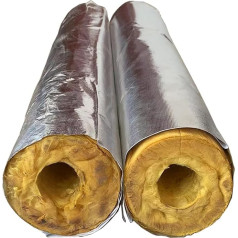 LBONG cauruļu izolācija ar spraugām Rock Wool Pipe Shell Aluminium Laminated Self-Adhesive ziemas aizsardzībai pret salu, 27 mm/1 collu