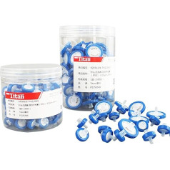 100 šļirču filtri 0,22 μm 0,45 μm (NY MCE PES PTFE PVDF), 0,22 μm 25 mm (MEC), nešķīstoši, zili