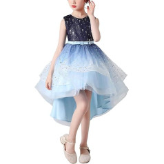 AIEOE Elegant Summer Dress for Girls Sleeveless Dress for Little Girls with Zipper Tulle Sequins for Party Ceremony Suitable from 3-14 Years