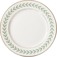 jonam Teller Grünes Blatt-Teller mit Goldener Felge dekorativer Salat-Dessert-Keramik-Platte for Hochzeits-Party-Geschirr (Color : Green)