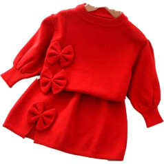 Baby Girl Clothes Dress Baby 2 Pieces Toddler Bow Pullover Tops + Mini Skirt Princess Set