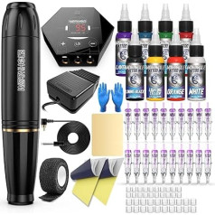 Tetovēšanas komplekts, Wormhole Tattoo Pen Kit Cartridge Tattoo Machine Kit iesācējiem Rotācijas Tetovēšanas mašīna Pen Kit Tetovēšanas Pen Type Machine Kit Profesionālā Pilns Tattoo Kit Tetovēšanas piederumi WTK070