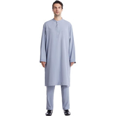 Kobilee Kaftan Vīrieši, Ramadāna musulmaņu musulmaņu musulmaņu Abaya Islāma komplekts Lūgšanu apģērbs Kaftan Melns garām piedurknēm kleitas Islāms Ilga lūgšana kleita Arābu balts Burka Dubai kleita Turku valoda