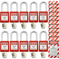 10pcs Lockout Tagout slēdzenes Drošības piekaramais atslēga Lotus slēdzenes Dažādas bloķēšanas drošības piekaramās atslēgas ar 10pcs Lockout Tagout etiķetes 10pcs (1-10)