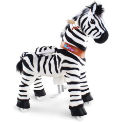 PonyCycle Oficiālais Zebra bērnu braucamrīks Bērnu rotaļlieta Bērnu skrejritenis (ar bremzi/90 cm augstums/izmērs 4 vecumam no 4 līdz 8 gadiem) Pony Cycle Ride on Zebra Plīša rotaļlieta Pildīta rotaļlieta, modelis Ux468