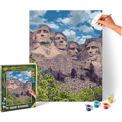 Schipper 609130895 Paint by Numbers - Mount Rushmore - Gleznošanas attēli pieaugušajiem, ietilpst ota un akrila krāsas, 40 x 50 cm