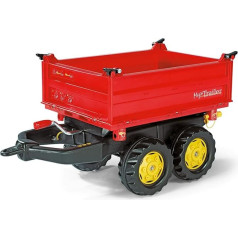 Rolly Toys 123001 rollyMega Trailer | Anhänger in 3 Richtungen kippbar, mit Kurbel und Heckkupplung | Kippanhänger / 2-Achsanhänger für rolly toys Traktoren | ab 3 Jahren | Farbe rot