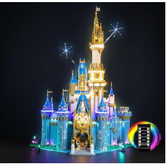 LocoLee LED gaismu komplekts Lego Disney pilij, LED apgaismojuma komplekts Lego 43222 Disney pils 2023 gaismu komplektam, bez modeļa (tālvadības pults versija)