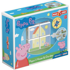 Geomag Magicube 050 Peppa Pig Peppa's House & Garden 4 magnētiskie klucīši Konstruktors Būvniecības komplekts Izglītojoša rotaļlieta