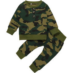 Generisch Clothing Baby Girls Set Outfits Boys Child Camouflage Pots + Trousers Winter Boys Outfits & Set Baby Clothing for Boys (Camouflage, 0-6 Months)