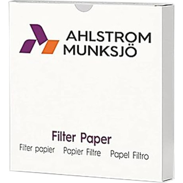 Ahlstrom Zucker Testen Filter Papier, 4 mikrometri, mazāka mitruma pakāpe, 8613 (100 gab.), 18,5 cm diametrs, 100 gab.