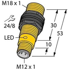 Turck Induktivitātes sensors nicht bündig PNP, Schließer NI8-S18-AP6X-H1141