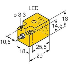 Turck Induktivitātes sensors nicht bündig NPN, Schließer NI5-Q18-AN6X