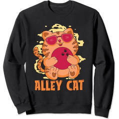 Alley Cat Ninepins Bowlingspieler Sportballbahn Bowling Sweatshirt