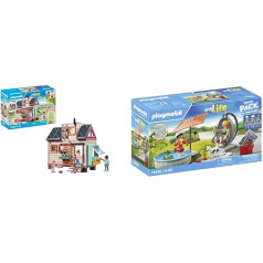 PLAYMOBIL myLife 71509 Tiny House, daudzveidīgi mēbelēta ģimenes māja & My Life 71476 Šļakstīšanās jautrība mājās no 4 gadiem