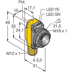 Turck Reflexions-Lichttaster QS18VP6LDQ8 3073045 1St.