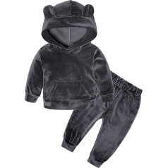 YOOJIA Baby Jogging Suit Hoodie ar kapuci ar bēguļošanas bikses Unisex meitenes zēni sporta Suit Hoodie apģērbu apģērbu komplekts mazuļiem rudens ziema