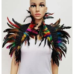 Feather Shoulder Wrap Feather Scarf Feather Scarf Rooster Feather Shoulder Fake Collar Halloween Costume Lace Colourful