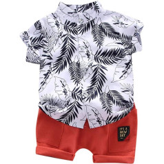 Pattern Baby Boy Sleeve Short Shirt Set Kids Toddler Tops + īss apģērbs Comic Boys Outfits & Set Father Christmas Gift Baby