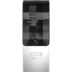 Mobilais zibatmiņas diskdzinis c31 32gb usb 3.2 tips-a, tips-c melns