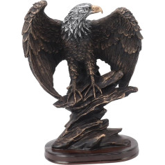 WOOXGEHM Adlerstatue, Aus Harz, Hohe Präzision, Klare Textur, Lebensechte ROC Ausgebreitete Flügel, Wunderschöne Retro Bronzemalerei, Adler für Wohnzimmer, Bürodekoration, Geschenk für Vogelliebhaber