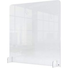 Nobo 1915489 Counter Stand without Pass-Through Acrylic Glass, Spit, Sneeze and Cough Protection, 700 x 850 mm, Transparent,