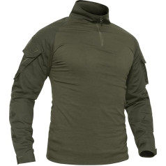 TACVASEN Vīriešu Slim Fit kokvilnas krekls / Āra militārais T-krekls ar kabatu