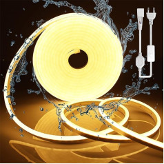 Spaher LED Neon Flex 50 m Warm White Neon Light Strip, 220 V elastīga ūdensizturīga neona LED lente, silikona LED neona virves gaisma virtuvei, guļamistabai, iekštelpām, āra dekorēšanai