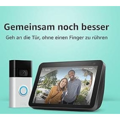 Amazon gredzena video durvju zvans, satīna niķeļa krāsā, darbojas ar Alexa + Echo Show 8 (2. paaudzes) | Charcoal - Smart Home starter komplekts