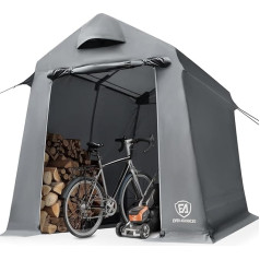 EVER ADVANCED Tool Shed 9.8 m³ Tool Tent, 190 x 230 x 225 cm, Waterproof Tool Shed with 2 Ventilation Openings, Bicycle Garage, Bicycle Shed, Storage Garage, All-Purpose Canopy, Grey