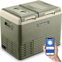 AAOBOSI Компрессор Cool Box 33L, Cool Box Electric -20°C до 20°C, Компрессор Cool Box Dual Zone App Control, Cool Box Car 12/24V DC и 100-240V AC для кемпинга