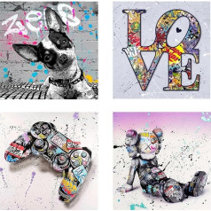 SHEGZHUC Diamond Painting Dog 30 x 30 cm Diamond Painting Love Diamond Painting Switch spēles Switch Diamond Painting Games Switch Diamond Painting Games Switch Diamond Painting Bear izšūšanas bildes pieaugušajiem Craft Buddy Crystal