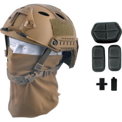 LOOGU Airsoft Helmet Type Fast PJ Tactical Helmet Military Ops Core Protective Helmet with Headscarf Crash Helmet for Leisure Outdoor Paintball Tactical Top Helmet
