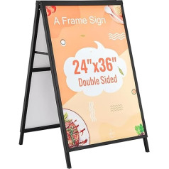 VEVOR Customer Stopper Sidewalk Display reklaminė lenta 61 x 91 cm, plakatų stovas Q235 plieninis plakatų stovas su A formos rėmu, reklaminis stovas, šaligatvio stovas restoranams, barams, kavinėms, įmonėms ir kt.