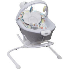 Graco Baby Duet Sway Electric Baby Swing from Birth to 9 kg, Adjustable Speed, Vibration, Mobile with Toys, Can Also Be Used as Separate Electric Baby Rocker Patchwork