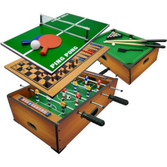 Sport1 6 in 1 Table Football with 6 Bars for 6 Outputs, Table Tennis, Billiard Table, Chess, DAMA​ & Backgammon, 51 x 31 x 16 cm